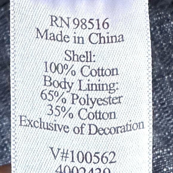 Coldwater Creek Studded Denim Jacket 14 Cap Sleeve Dark Chambray Boho Western - Picture 8 of 9